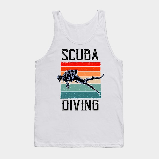Diver Snorkeling Vintage Scuba Diving Tank Top by Foxxy Merch